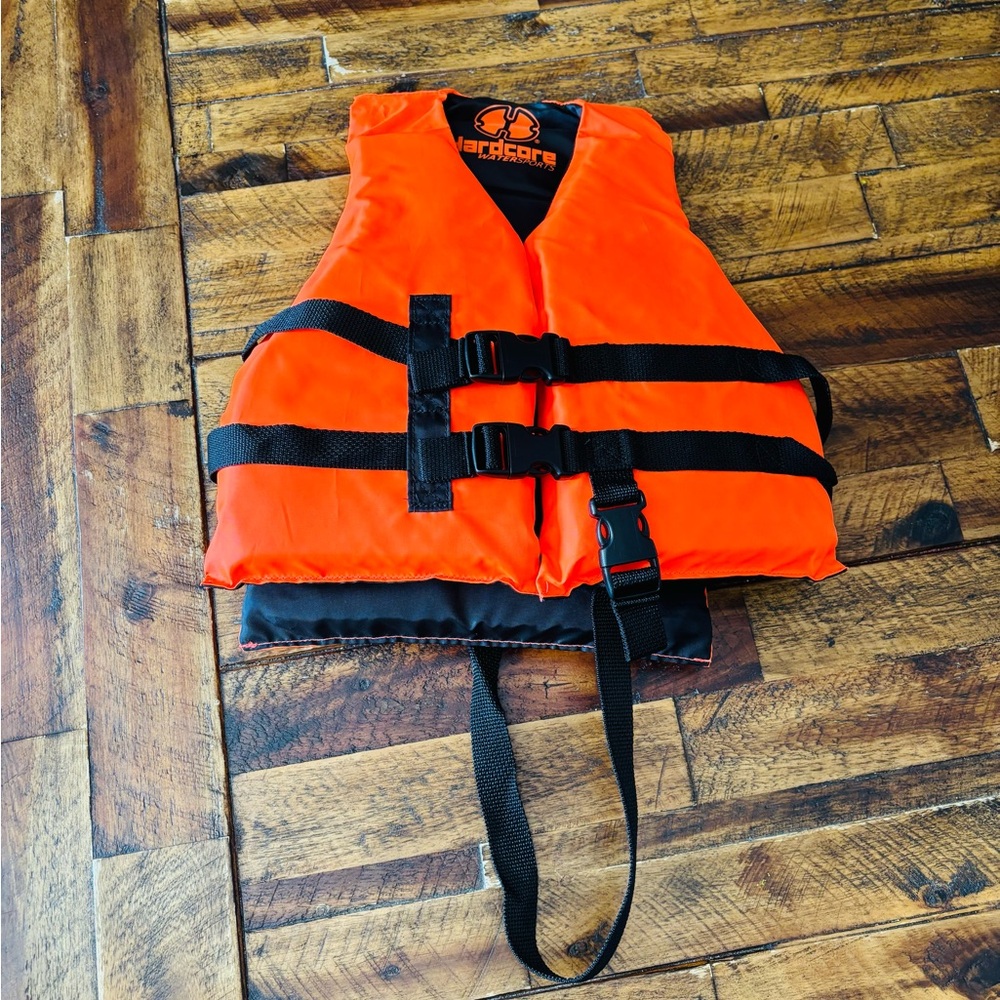 Orange and Black Rashguard Swimwear with UV Protection